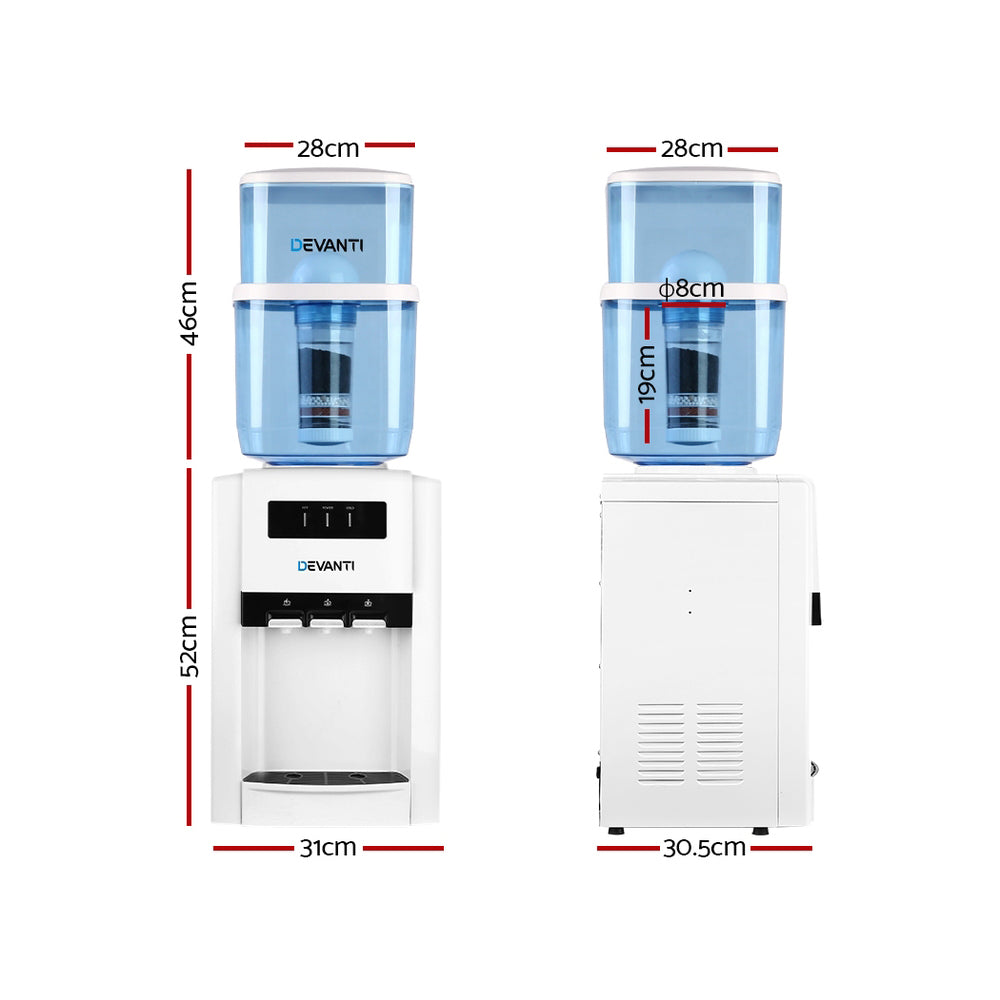Top view of the 22-litre BPA-free plastic container for filtered water storage.