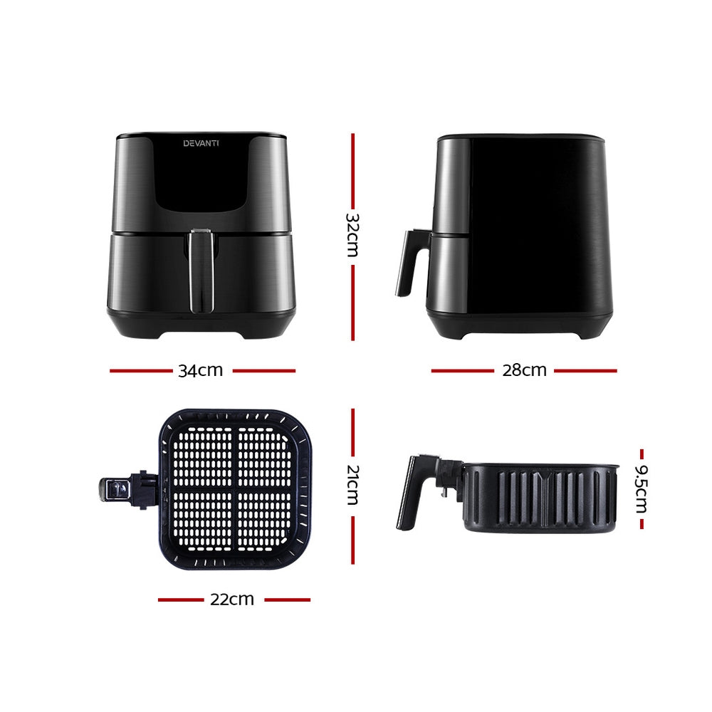 Devanti air fryer removable basket and tray in dishwasher