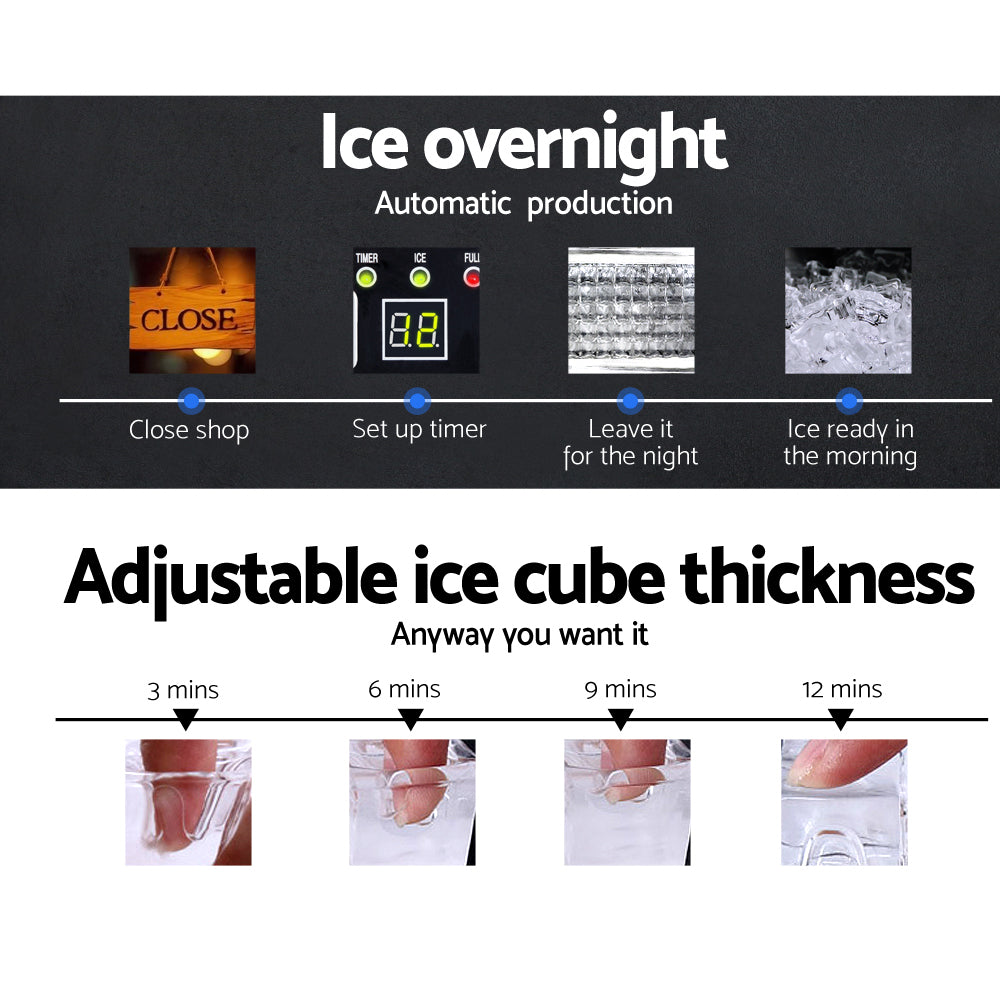 Close-up of adjustable thickness feature on Devanti ice maker