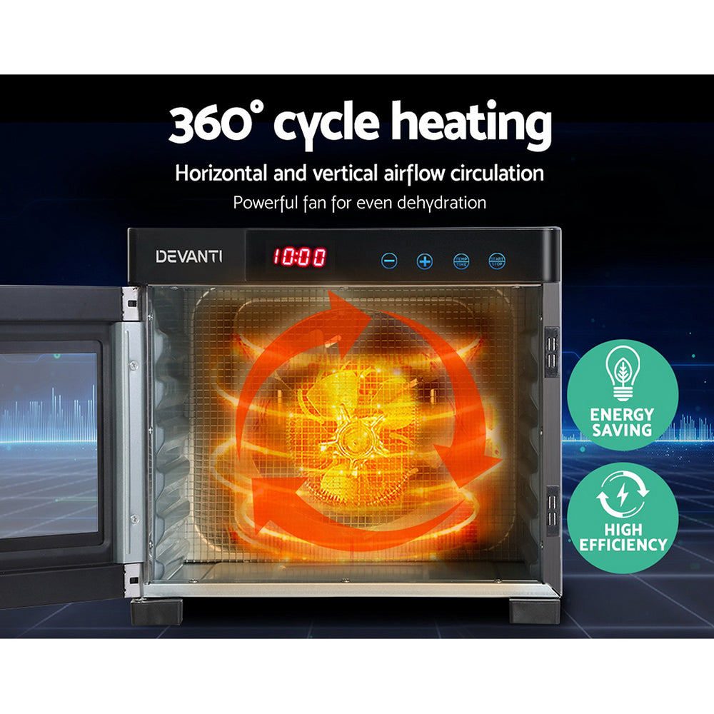 Digital display showing adjustable timer up to 24 hours for drying flexibility.