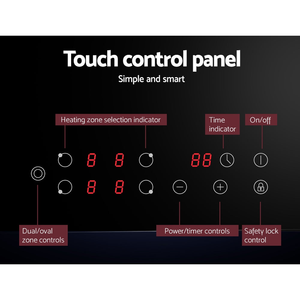 Devanti Ceramic Cooktop Touch Panel - 9-Level Control