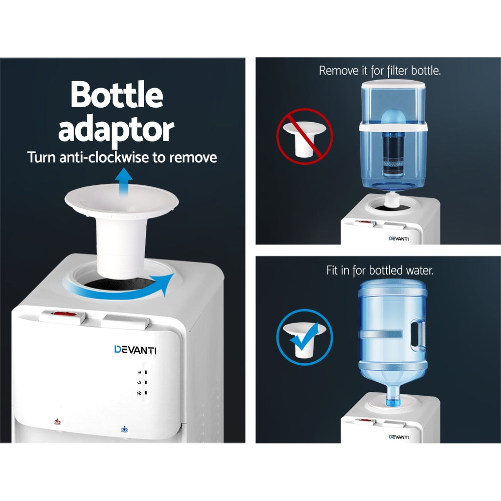 Demonstration of compatibility with water filter containers and bottles