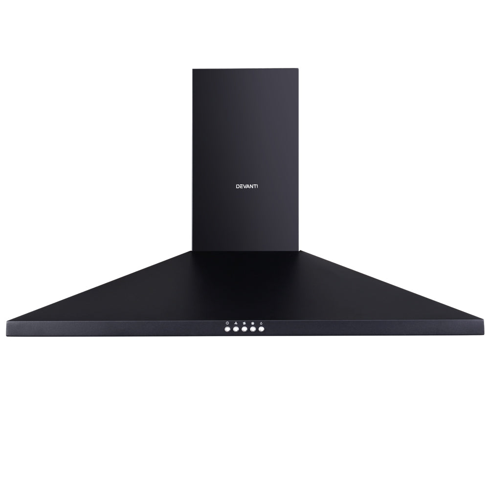 Full set including the range hood, filters, chimney flue, and installation hardware.