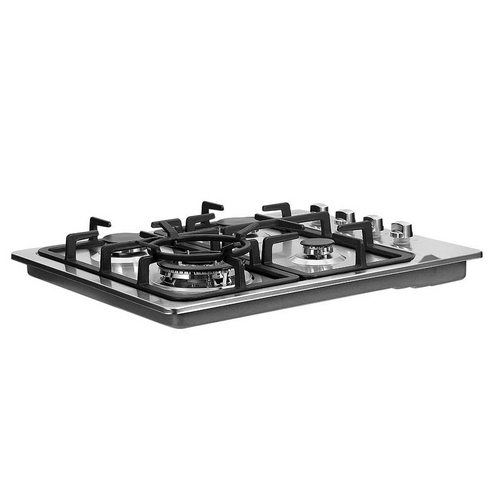 Durable cast iron grates on Devanti gas cooktop for stable pan support