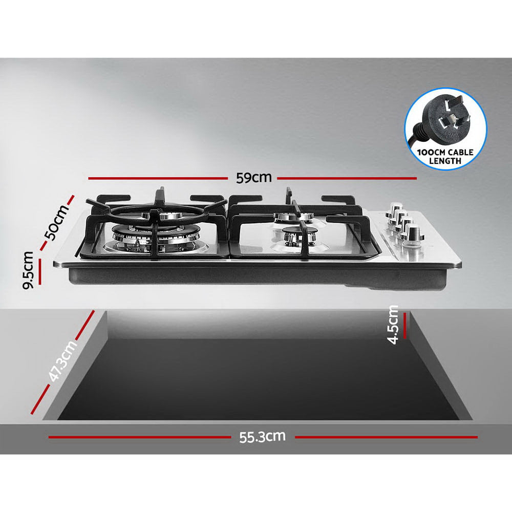 Installed Devanti gas cooktop integrated seamlessly into countertop
