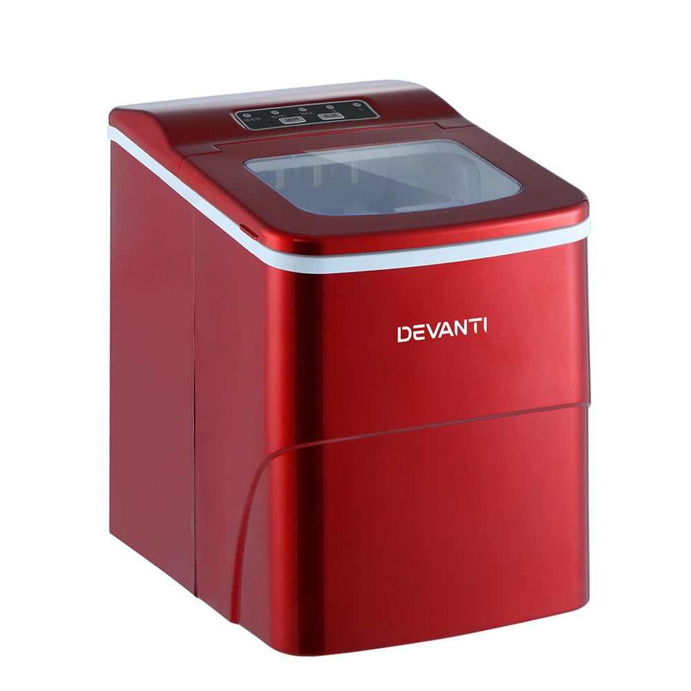 Front view of the Devanti portable red ice maker
