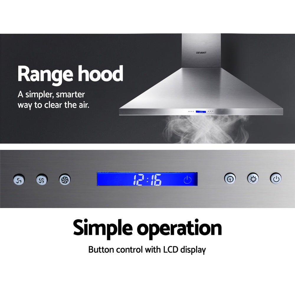 Easy-to-use 3-speed fan control panel with bright LCD display for precise operation and setting visibility.