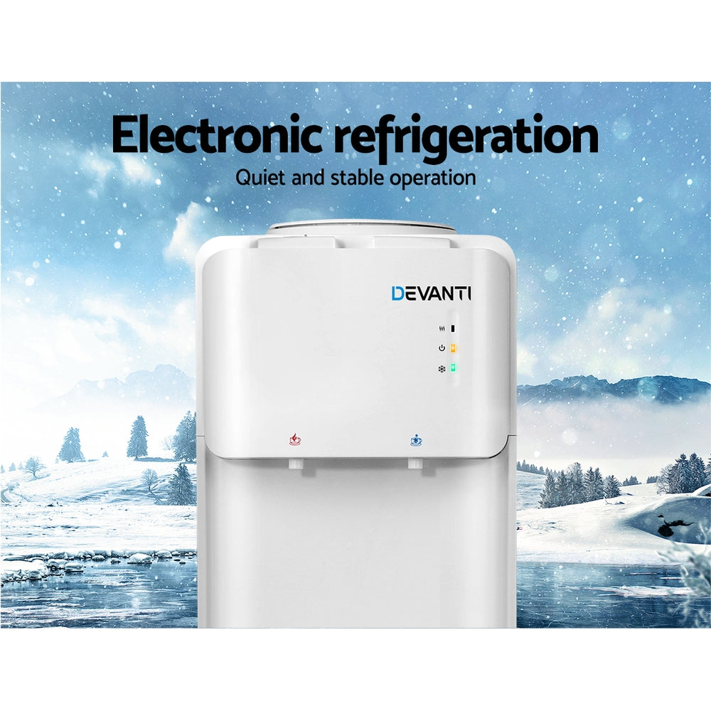 LED indicators and control panel on Devanti water dispenser