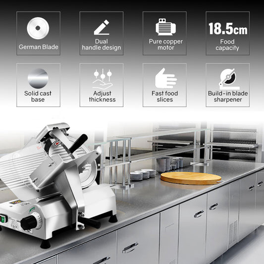 EuroChef 10-inch commercial electric meat slicer with stainless steel blade