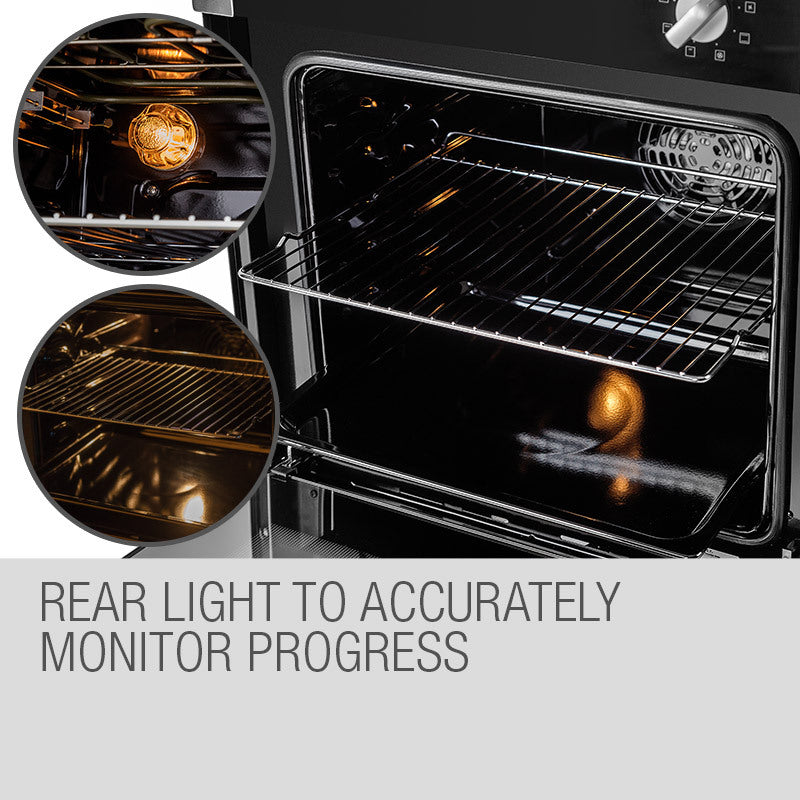 Spacious EuroChef 70L oven interior with baking tray