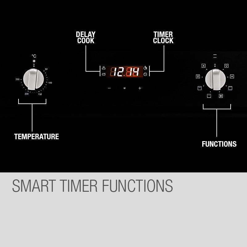 EuroChef oven LED control panel with cooking functions