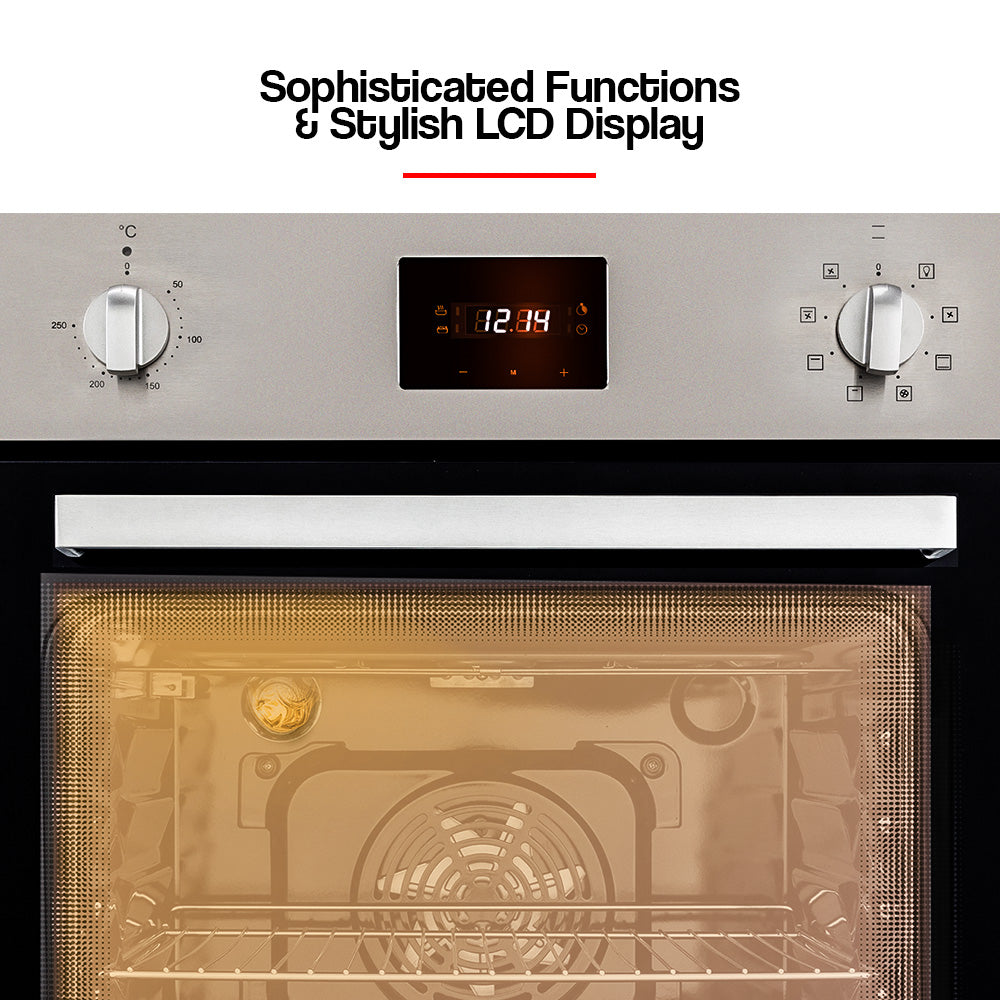 Close-up of auto shut-off timer on EuroChef built-in oven