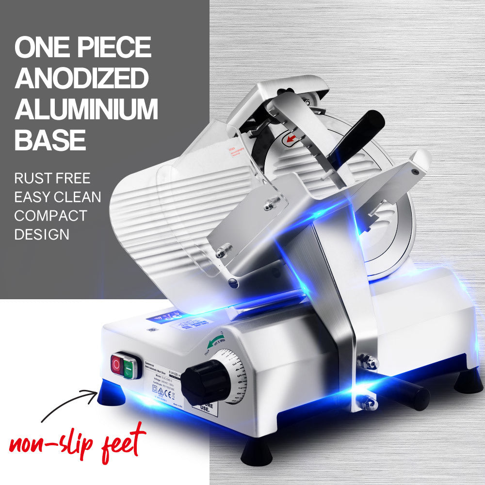 Adjustable slicing thickness control dial on EuroChef meat slicer