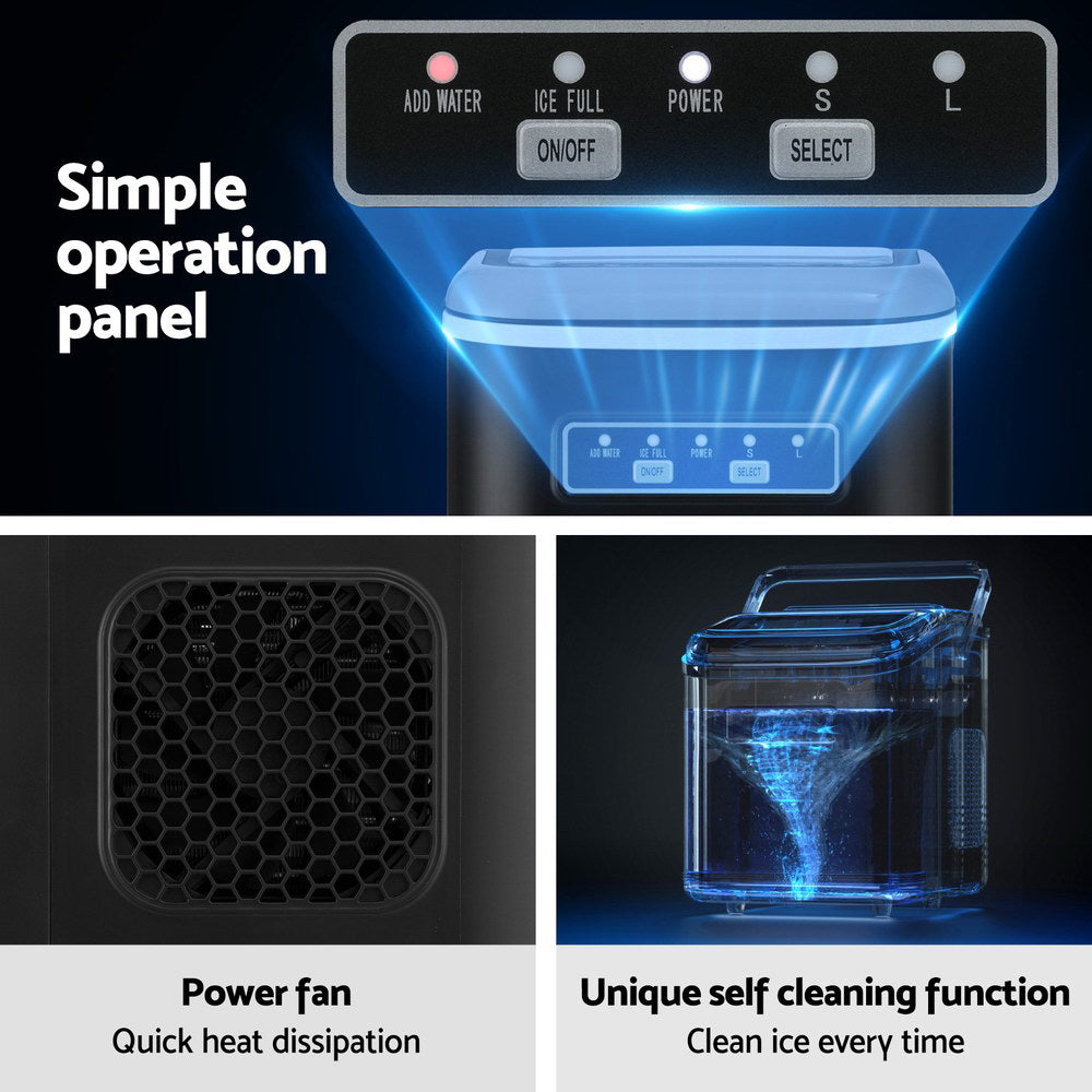 A zoomed view of the simple control panel, showing button functions and status indicators.