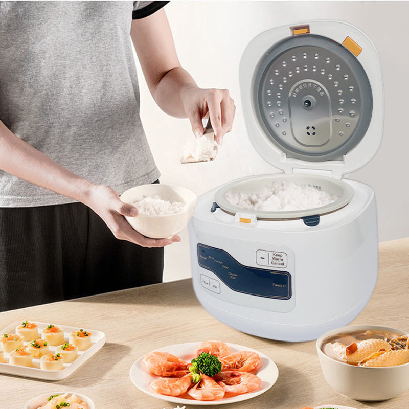Open lid view of the rice cooker, revealing the high-quality ceramic pot interior.