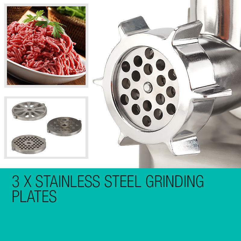 Stainless steel grinding plates for meat texture control