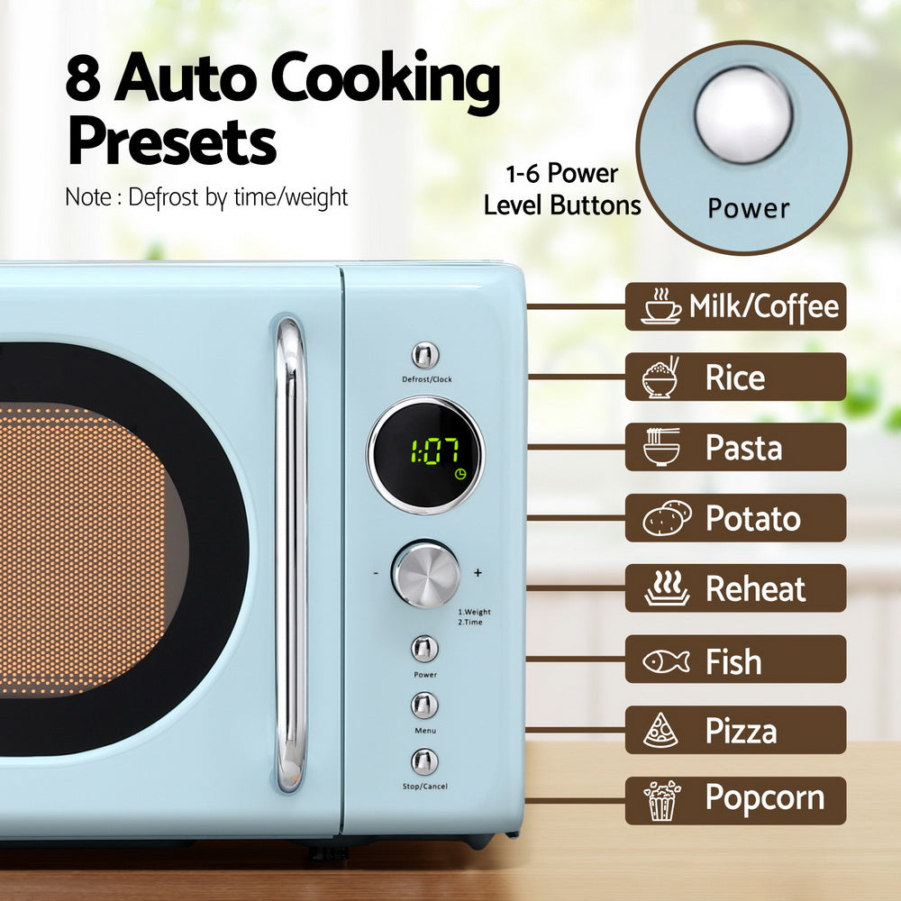 Auto cook menu buttons on Devanti 20L microwave