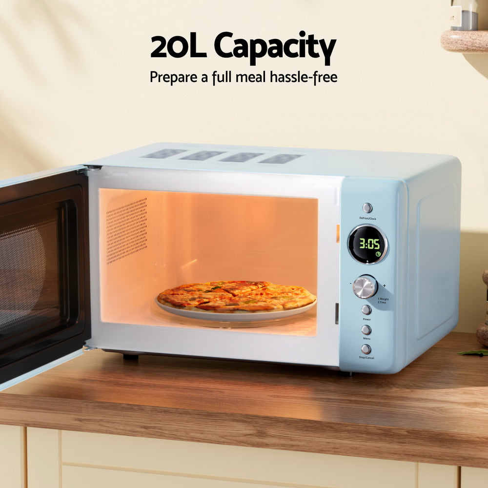 Food heating inside Devanti microwave oven