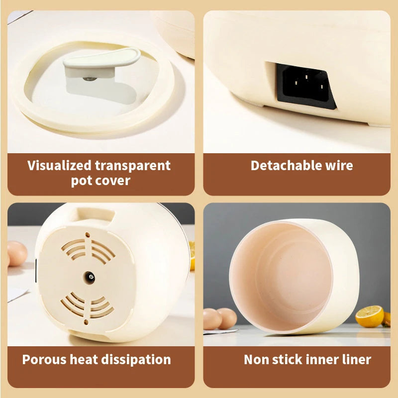 Removable non-stick inner pot with visible measuring lines for precise cooking