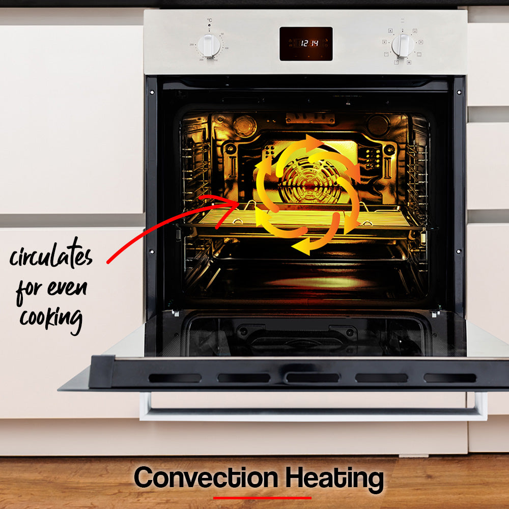 Internal oven light showing food cooking inside EuroChef built-in oven