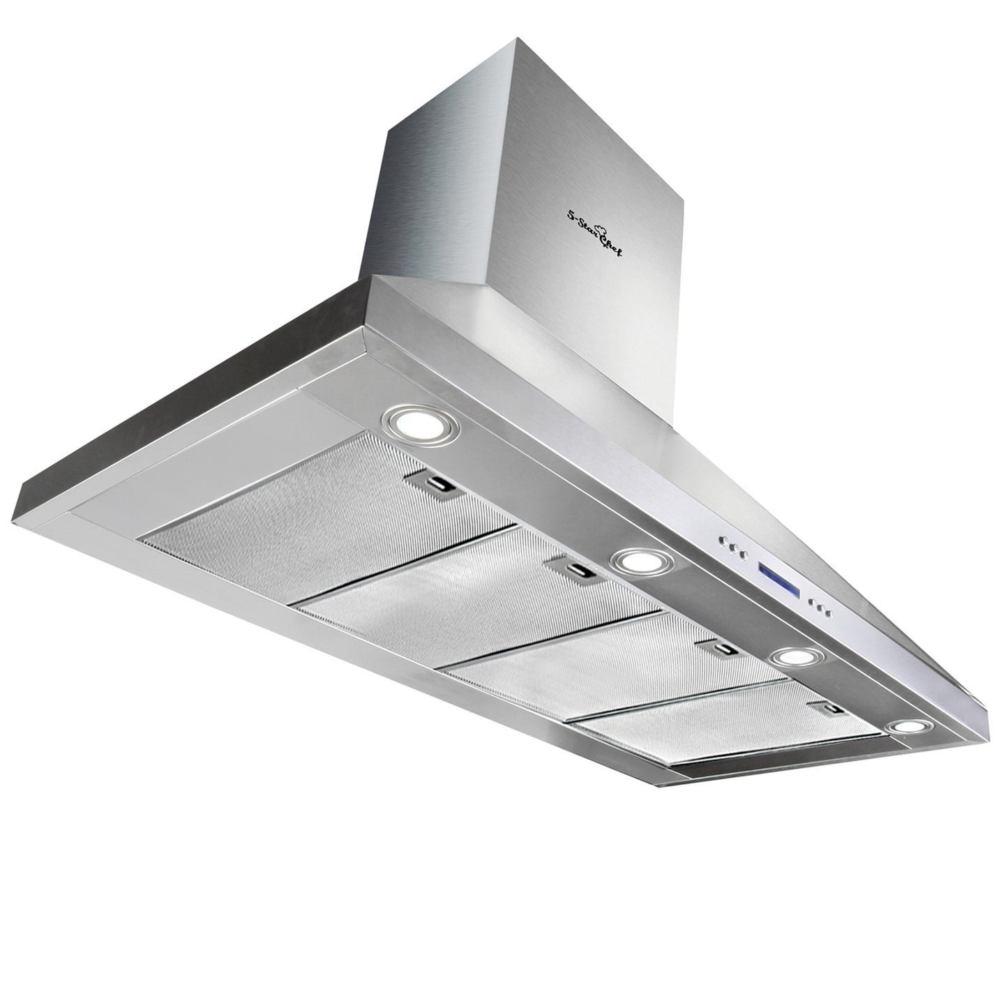 Commercial-grade Devanti 150cm stainless steel range hood with pyramid design and soft-touch control panel.