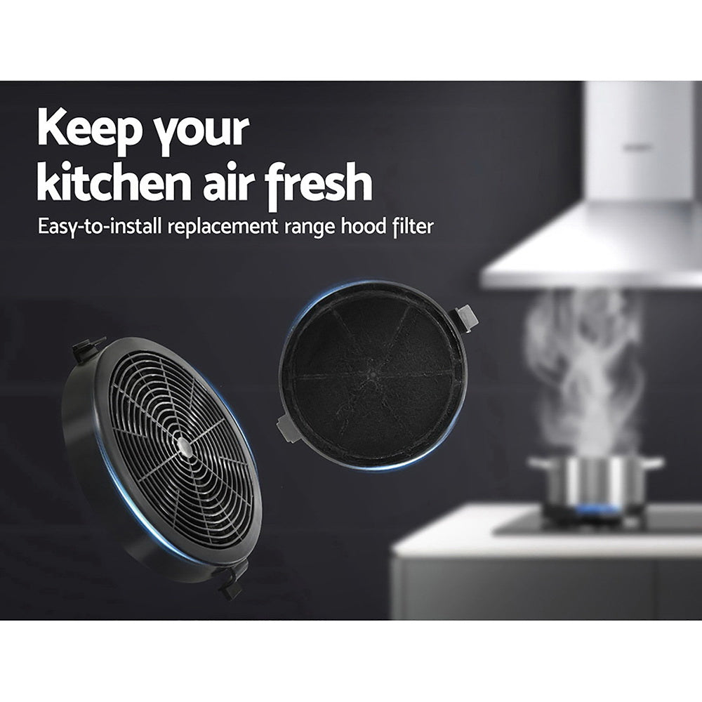 Devanti’s 2-pack carbon charcoal filter in a modern kitchen, emphasizing freshness and product scale.