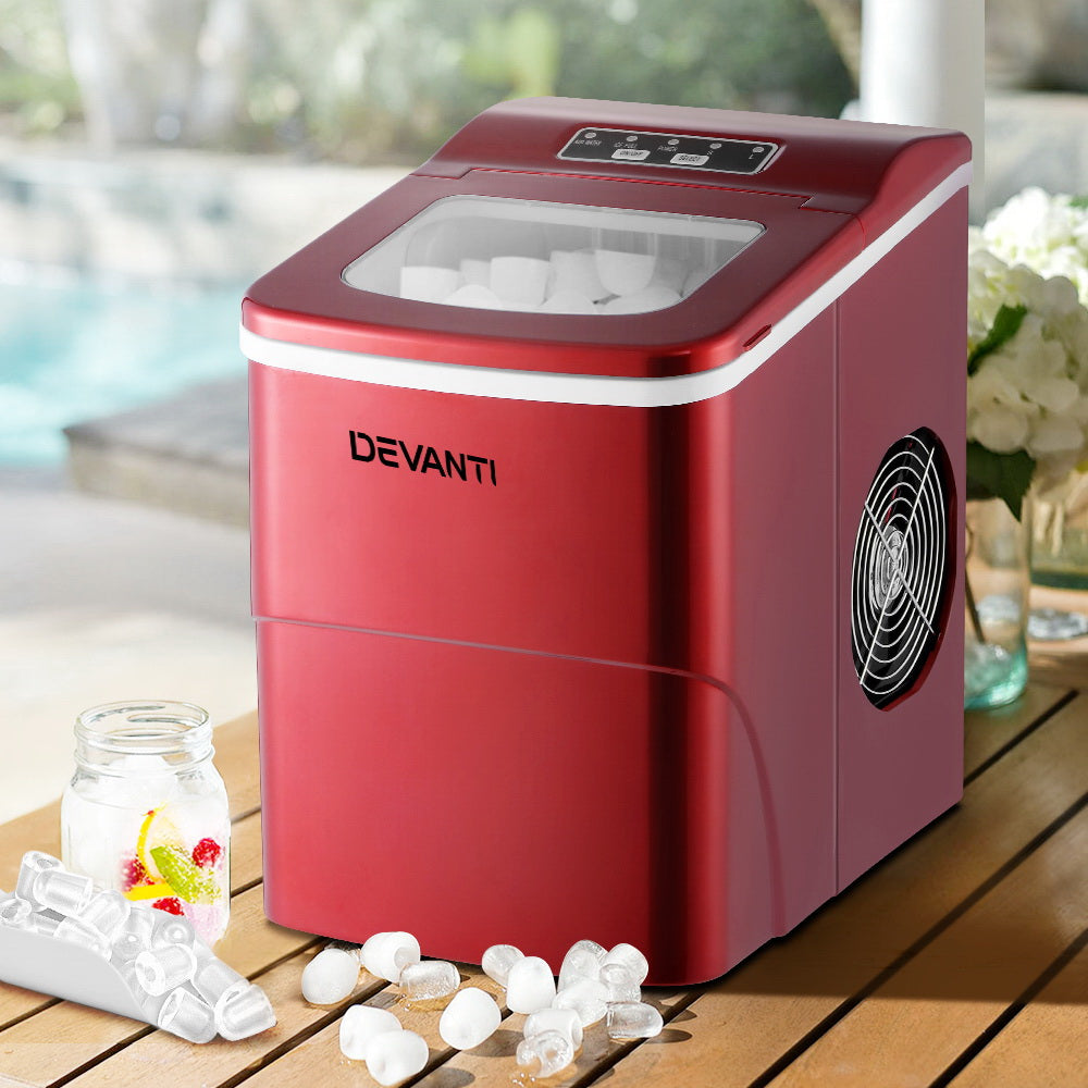 Open lid showing ice inside the Devanti machine