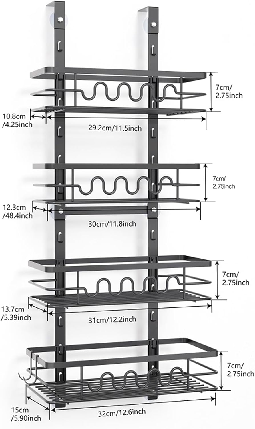 4 Tier Over Door Pantry Storage Rack