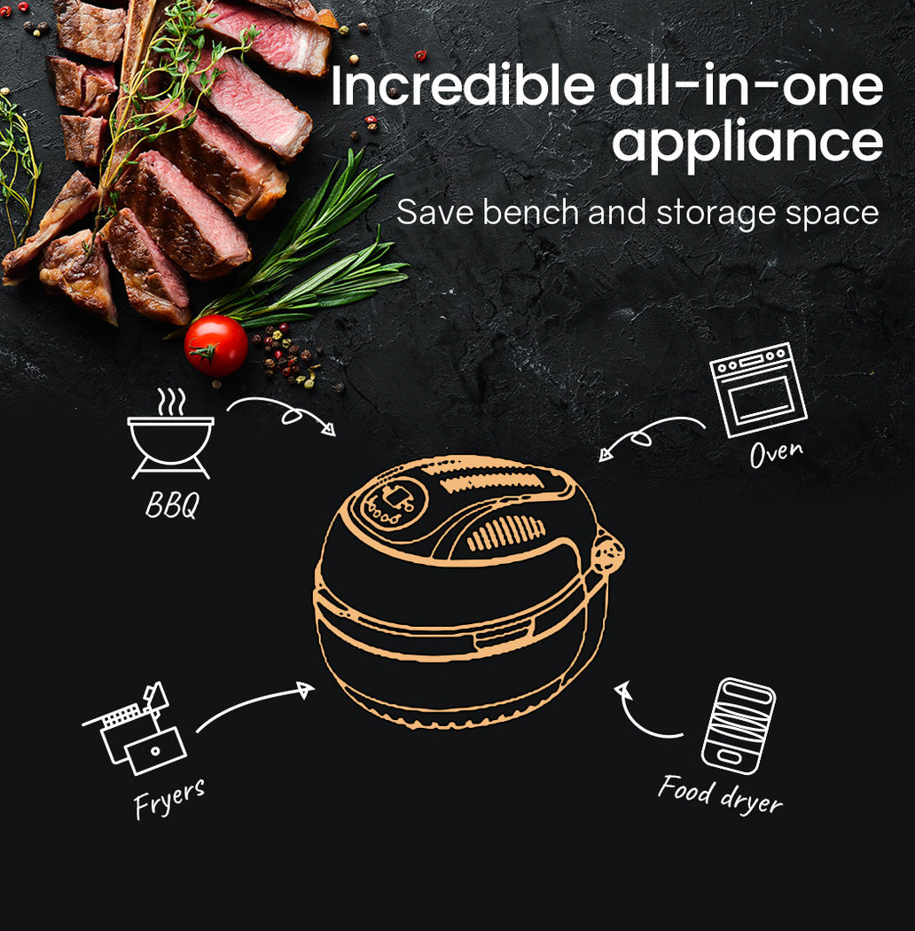 White EuroChef 10L Digital Air Fryer adding style and function to a clean, modern kitchen.