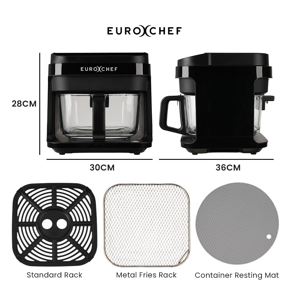 EUROXCHEF product with dimensions and components displayed on a white background