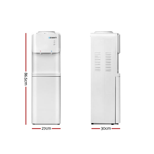 Devanti Hot & Cold Water Dispenser with Cabinet - White