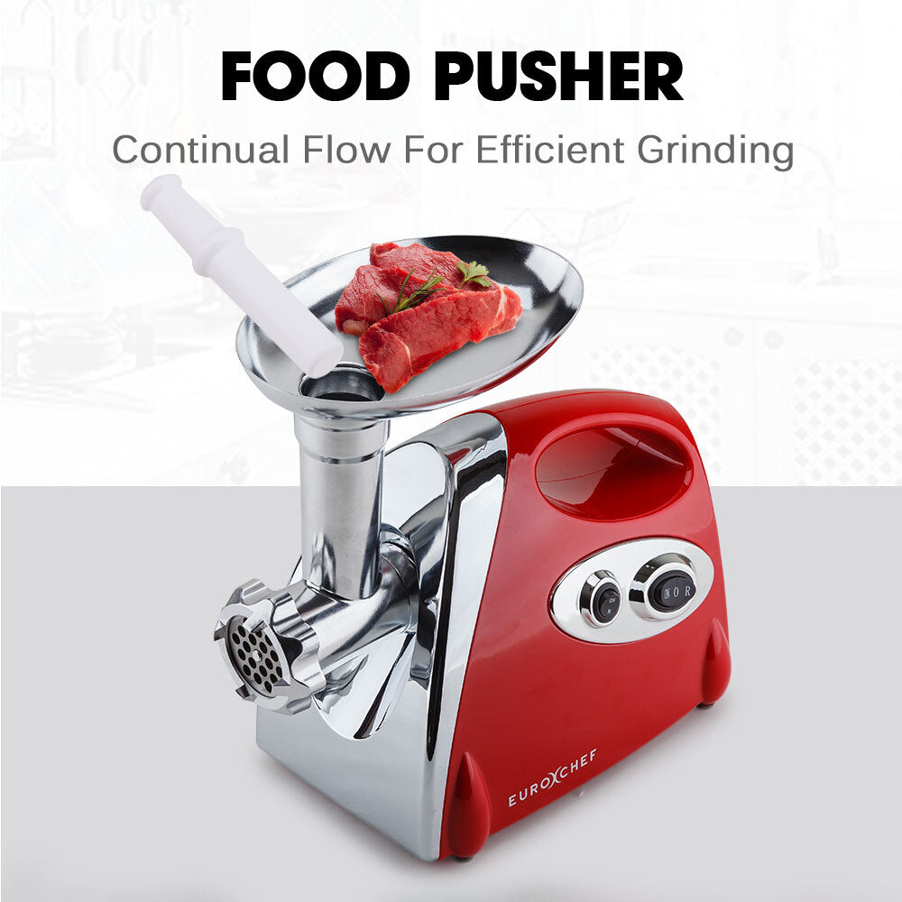 Grinding fresh meat using EuroChef Electric Meat Mincer