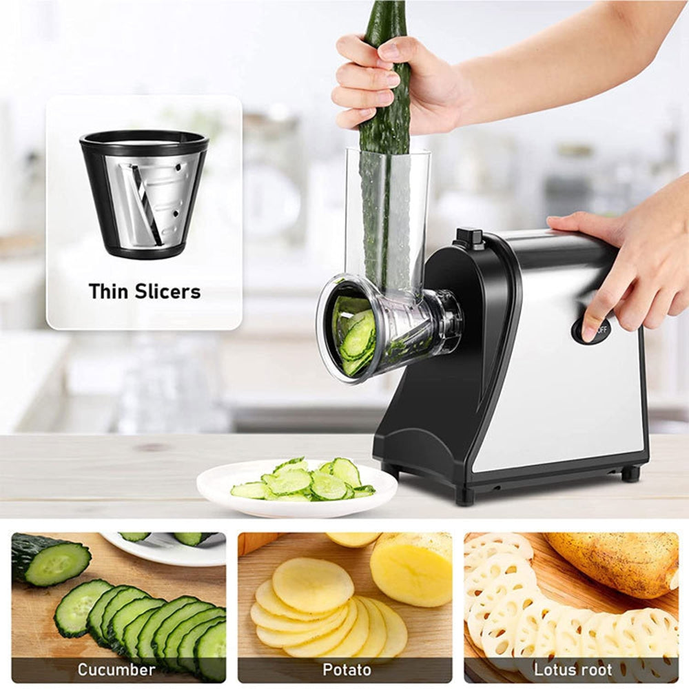 3 stainless steel drum blades for slicing, shredding, and grating vegetables