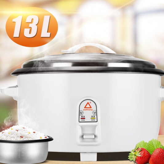 Front view of 13L commercial rice cooker with large capacity