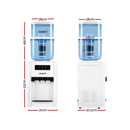 Top view of the 22-litre BPA-free plastic container for filtered water storage.