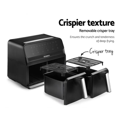 Non-stick surface clean, emphasizing the easy-maintenance, dishwasher-safe feature of the air fryer.