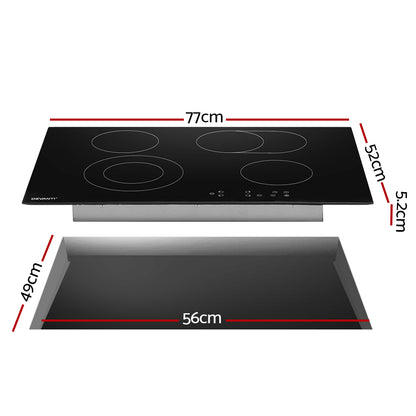 Devanti Electric Ceramic Cooktop Slim Profile Design