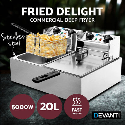 Fries being cooked to golden perfection in the Devanti fryer