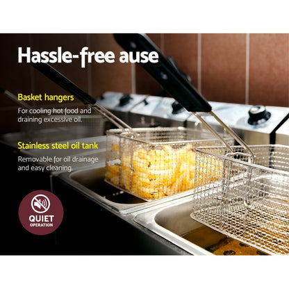 Hinged oil-heating plate of the Devanti fryer, easy to remove and clean