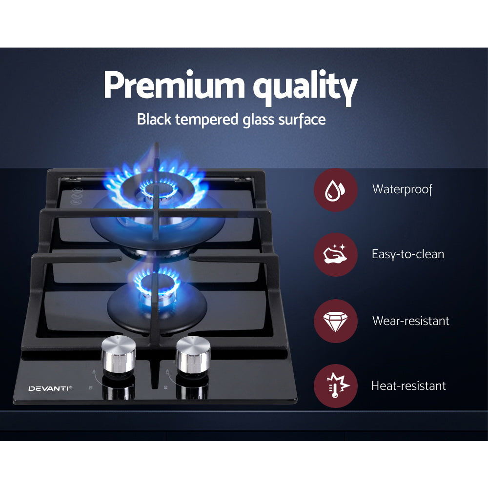 Flame failure safety device detail on Devanti gas cooktop