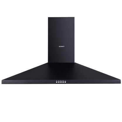 Full set including the range hood, filters, chimney flue, and installation hardware.