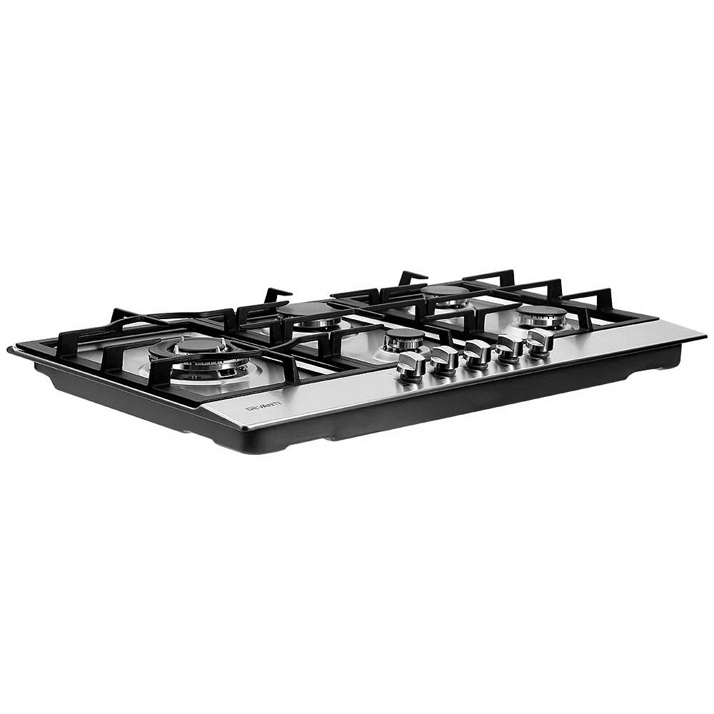 Cast iron burner grates on Devanti cooktop
