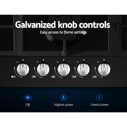 Zoom-in of galvanized knob controls with safety lock feature.
