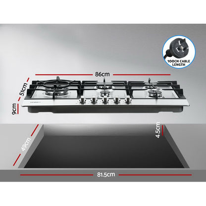 Built-in installation of Devanti gas cooktop