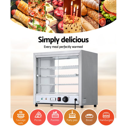 Removable food-grade stainless steel trays inside Devanti food warmer