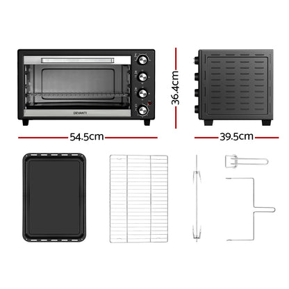 Baking tray, wire rack, tray handle, and rotisserie fork set for Devanti oven