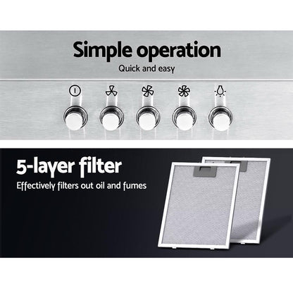 Zoomed-in view of the 3-speed rocker switch controls on the RH-DV60-SS, offering easy operation.