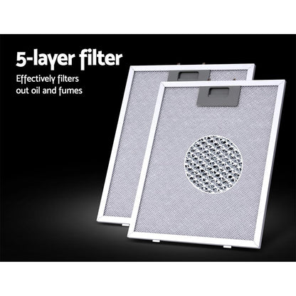 Close-up of 5-layer aluminium grease filters