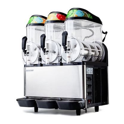 POLYCOOL 36L Slushie Machine front view with dual tanks and stainless steel body