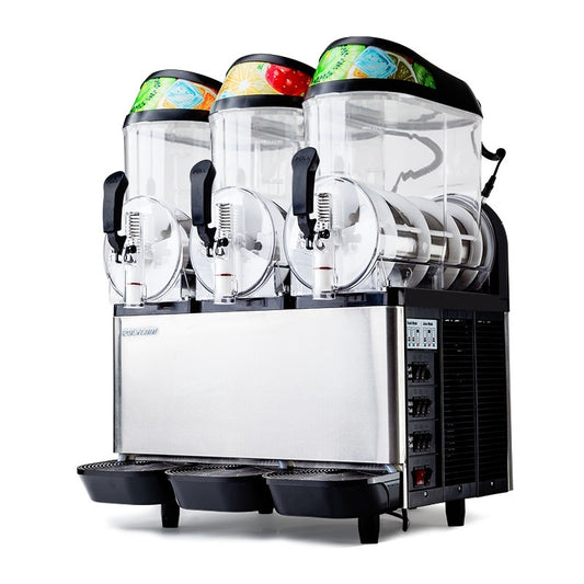 POLYCOOL 36L Slushie Machine front view with dual tanks and stainless steel body